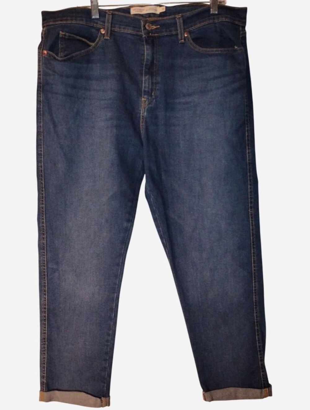 Signature by Levi Strauss Heritage Mid-Rise Boyfriend Jeans Blue Cuffed Size 16